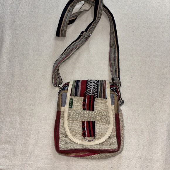 The Unbranded Brand Handbags - Himalayan Hemp Shoulder Cross Body Passport Travel Mini Bag Made In Nepal Boho